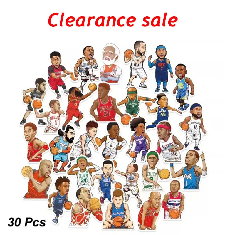 30 Pcs/Set Basketball Stars Sports Cartoon Characters Peripheral Stickers Glossy Vinyl Pegatinas Laptop Helmet Motorcycle Decals
30 Pcs/Set Basketball Stars Sports Cartoon Characters Peripheral Stickers Glossy Vinyl Pegatinas Laptop Helmet Motorcycle Decals