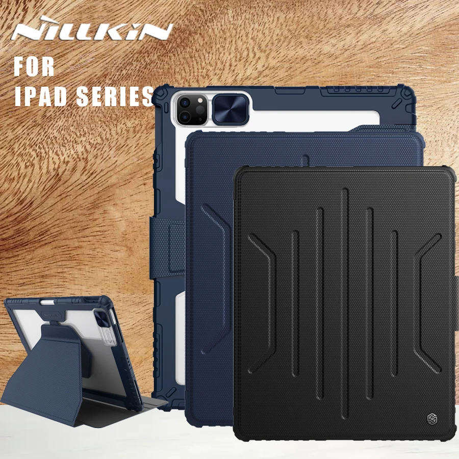 Nillkin Armor Bumper Slide Camera Magnetic Flip Leather Case for iPad Pro 2020 2021 2022 Air 4 5 10.2 10.9 11 12.9 Lens Cover
Nillkin Armor Bumper Slide Camera Magnetic Flip Leather Case for iPad Pro 2020 2021 2022 Air 4 5 10.2 10.9 11 12.9 Lens Cover