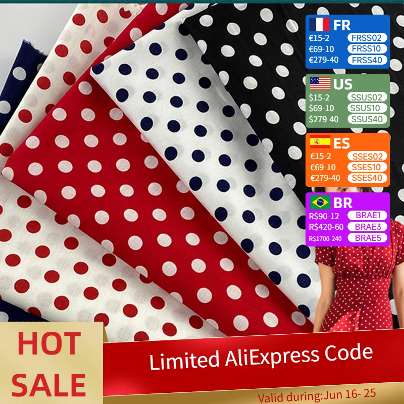0.5M/1M/2M/3M/5M Spring And Summer Polka Dot Printed 100%Cotton Poplin Fabrics Materials For Dress Clothes Per Meter
0.5M/1M/2M/3M/5M Spring And Summer Polka Dot Printed 100%Cotton Poplin Fabrics Materials For Dress Clothes Per Meter