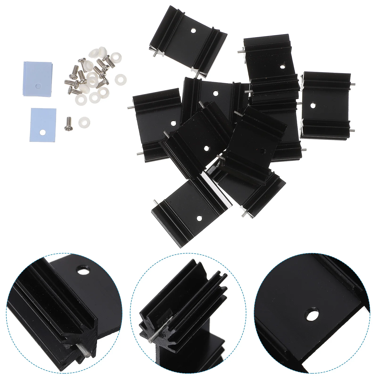 1 set Aluminum Heat Sink Set For To-220 Power Semiconductors Durable Metal Cooler Fin With Efficient Thermal
1 set Aluminum Heat Sink Set For To-220 Power Semiconductors Durable Metal Cooler Fin With Efficient Thermal