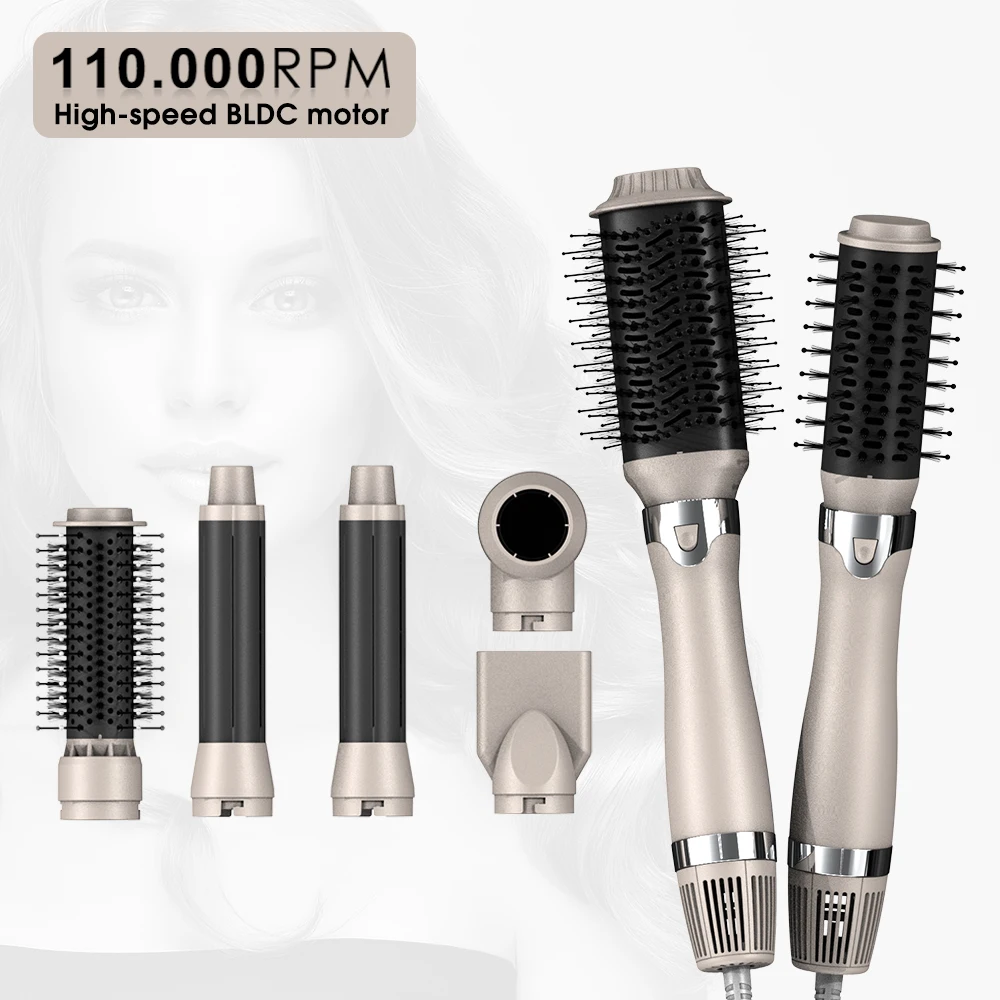 1200W Electric Interchangeable 7 in 1 Hot Air Hair Dryer Brush for Straightening Curling Drying Combing Scalp Massage Styling
1200W Electric Interchangeable 7 in 1 Hot Air Hair Dryer Brush for Straightening Curling Drying Combing Scalp Massage Styling