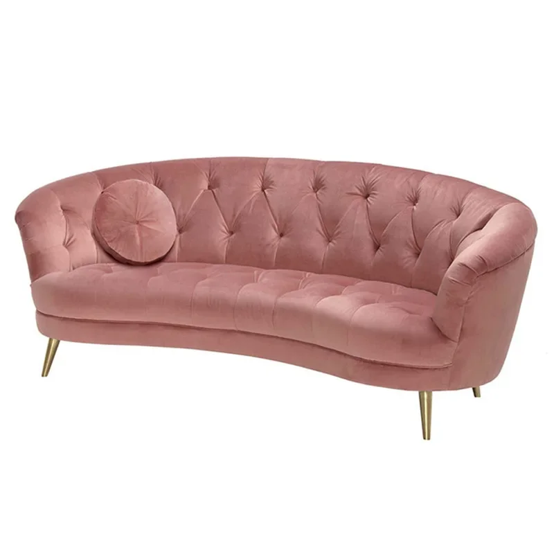 Light luxury curved Internet celebrity clothing store sofa small apartment living room velvet fabric buckle three-person sofa
Light luxury curved Internet celebrity clothing store sofa small apartment living room velvet fabric buckle three-person sofa