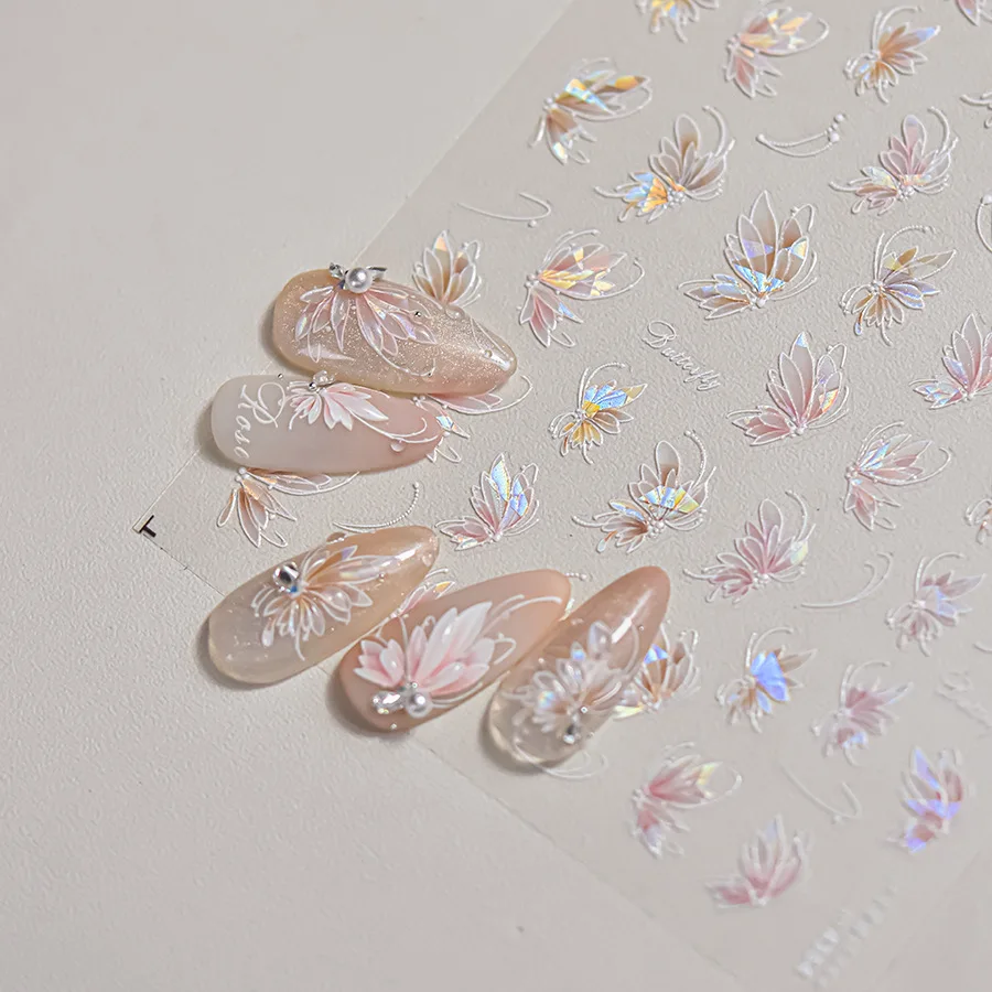 5D crystal shiny fantasy flower nail sticke high quality exquisite butterfly jelly design embossed rhinestone pearl nail sticker
5D crystal shiny fantasy flower nail sticke high quality exquisite butterfly jelly design embossed rhinestone pearl nail sticker