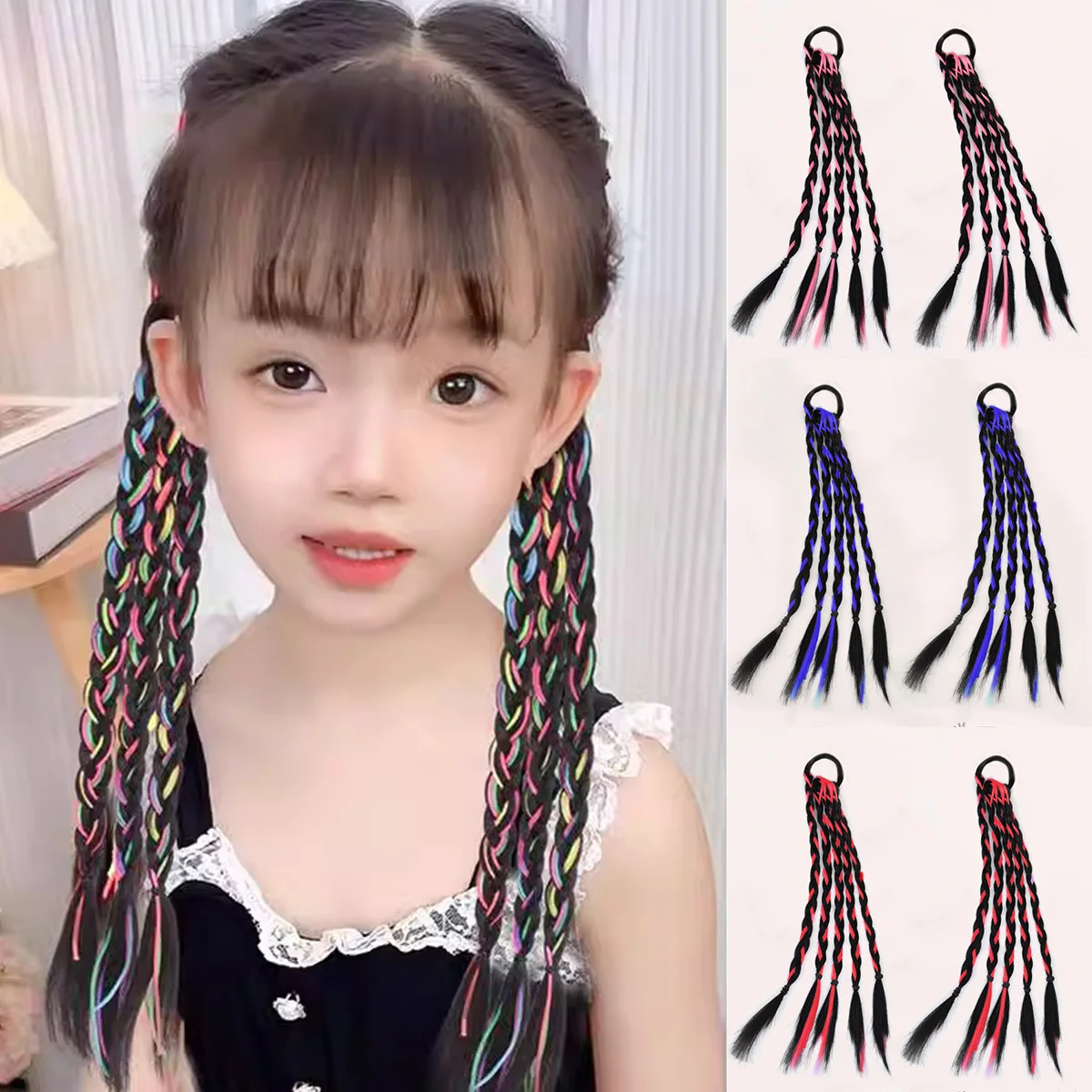 Kids hair accessories wig braids colorful boxing braids girls girls sweet cool dirty braids twist braids jazz ponytail headbands
Kids hair accessories wig braids colorful boxing braids girls girls sweet cool dirty braids twist braids jazz ponytail headbands