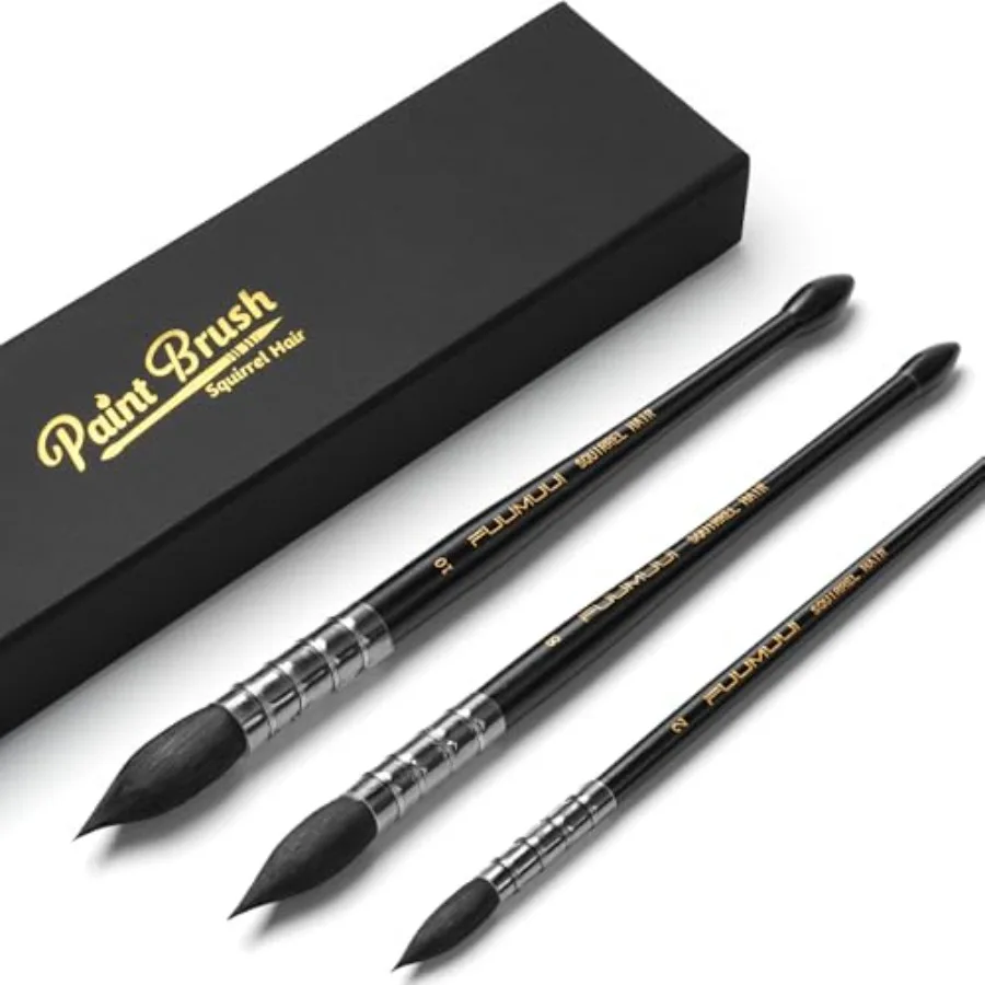 3PCS Squirrel Hair Watercolor Brushes, Professional Mop Round Quill Detail Fine Tip Watercolor Paint Brush Set for Water Color
3PCS Squirrel Hair Watercolor Brushes, Professional Mop Round Quill Detail Fine Tip Watercolor Paint Brush Set for Water Color