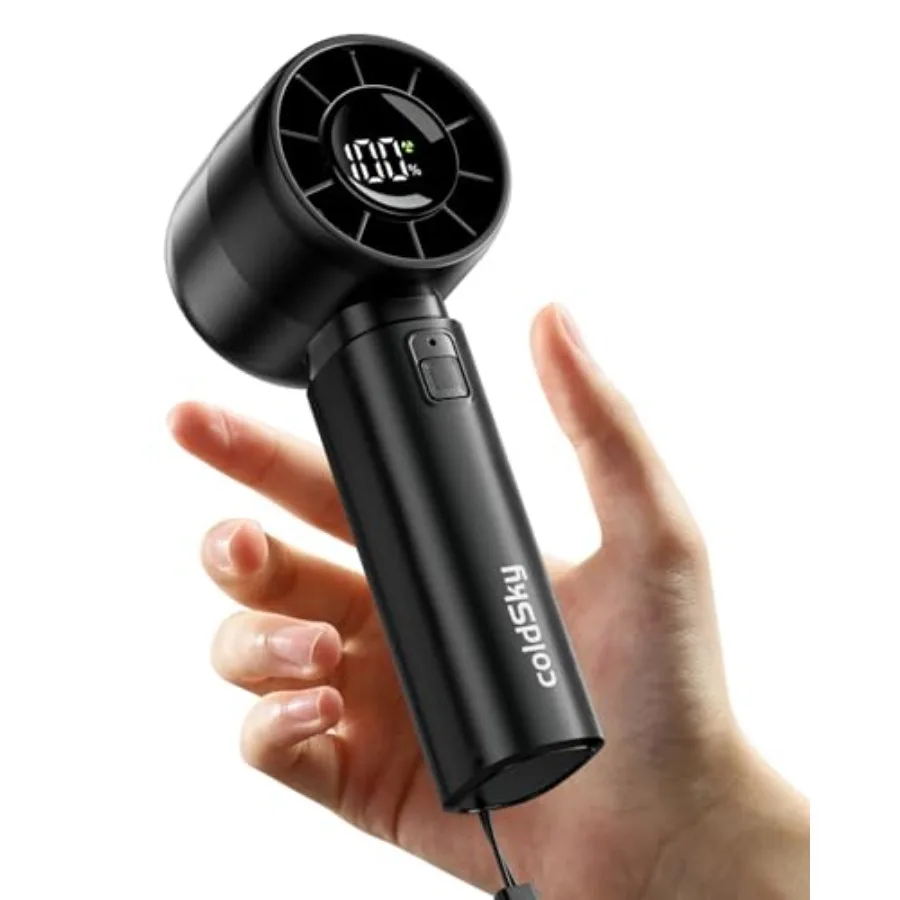 Portable Handheld Turbo Fan, 5 Speeds High Speed Personal Fan With Digital Display, 4000mAh Rechargeable Small Fans Max 12Hrs C
Portable Handheld Turbo Fan, 5 Speeds High Speed Personal Fan With Digital Display, 4000mAh Rechargeable Small Fans Max 12Hrs C