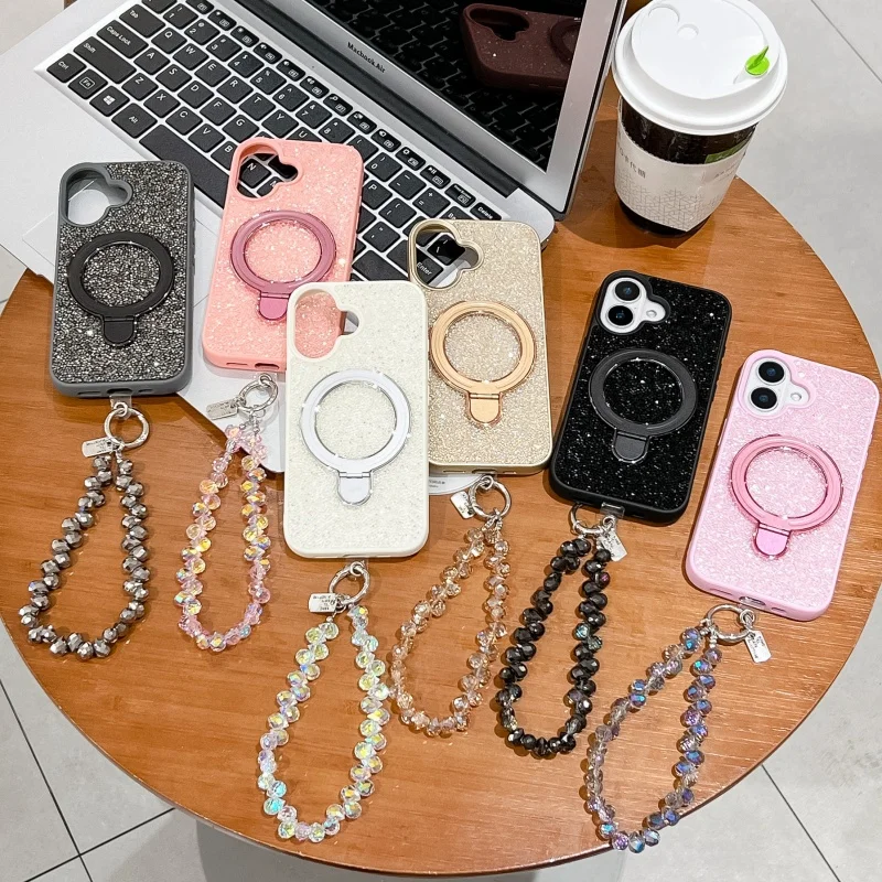 Dazzle Crystal Beads Strap Bracelet For Magsafe Phone Case For iPhone 16 15 14 13 12 11 Pro Max Plus Magnetic Bracket Back Cover
Dazzle Crystal Beads Strap Bracelet For Magsafe Phone Case For iPhone 16 15 14 13 12 11 Pro Max Plus Magnetic Bracket Back Cover