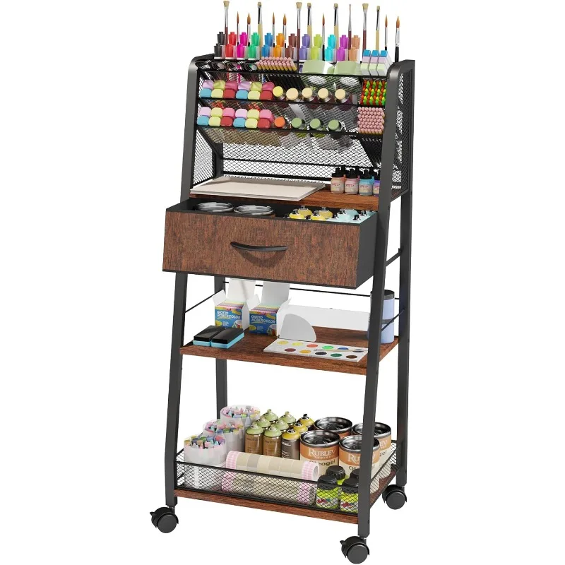 3 Tier Rolling Cart - Metal Utility Cart with Storage Drawer and Wheels, Versatile Art & Craft Organizer
3 Tier Rolling Cart - Metal Utility Cart with Storage Drawer and Wheels, Versatile Art & Craft Organizer