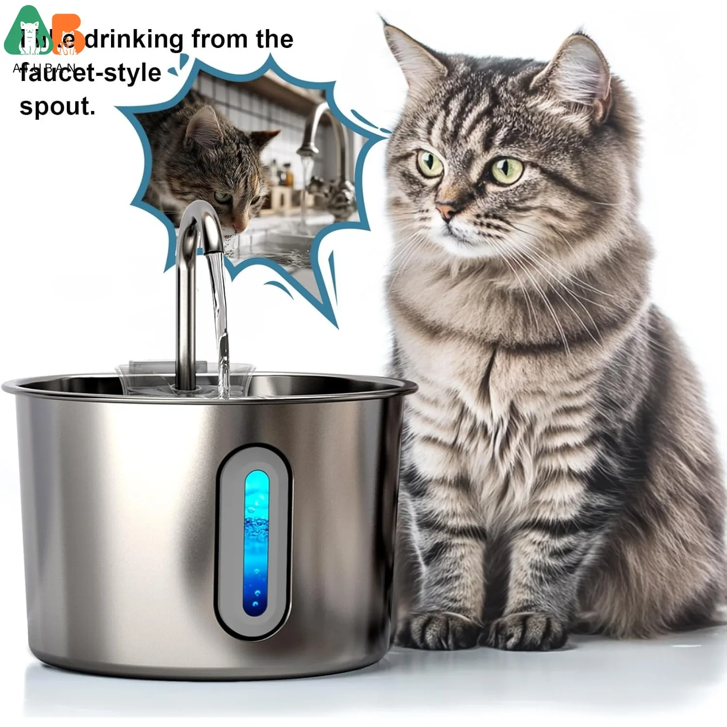 ATUBAN Cat Water Fountain ,74oz/2.2L Cat Fountain for Drinking - Pet Water Fountain Stainless Steel Quiet Water Bowl Dispenser
ATUBAN Cat Water Fountain ,74oz/2.2L Cat Fountain for Drinking - Pet Water Fountain Stainless Steel Quiet Water Bowl Dispenser