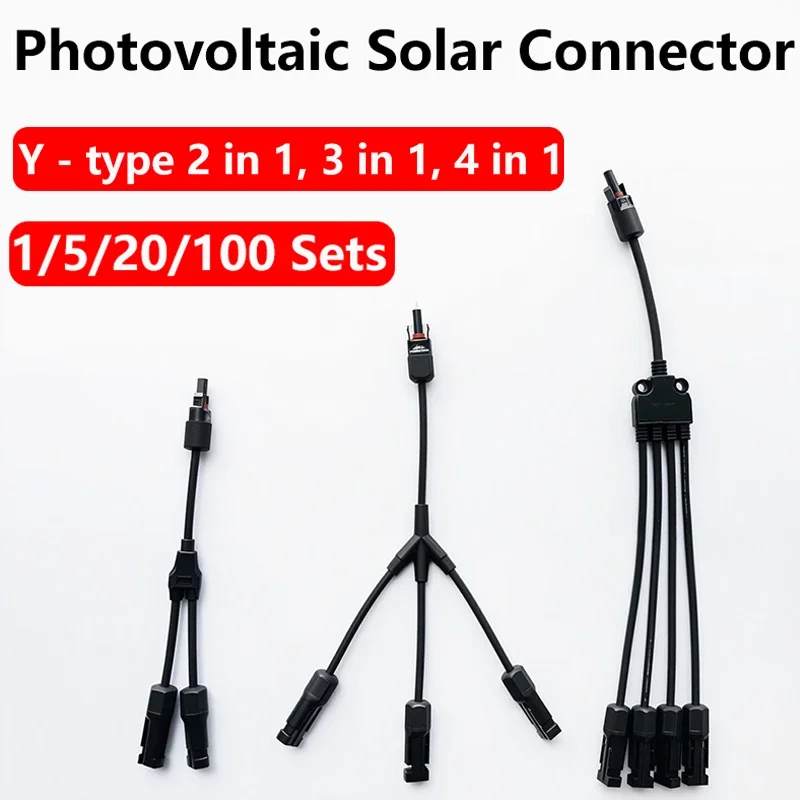 1/5/20/100 Sets Power Solar Connectors 30A Y Branch Cable Solar Cable Parallel Adaptor 1M FF 1F MM Type 1 To 2/3/4 Adapter
1/5/20/100 Sets Power Solar Connectors 30A Y Branch Cable Solar Cable Parallel Adaptor 1M FF 1F MM Type 1 To 2/3/4 Adapter