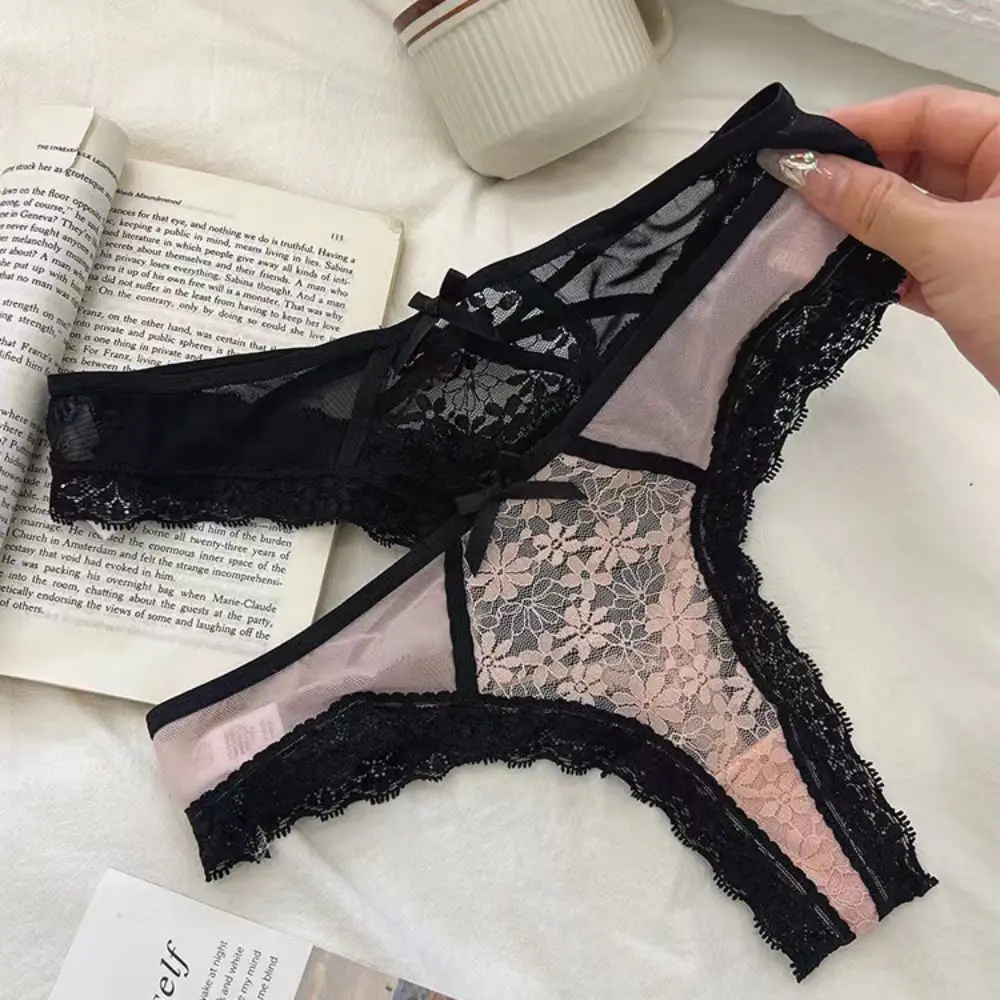 Sweet Patchwork Mesh Floral Bowknot Panties Thong Ruffle Lace Flower Transparent Briefs Underwear Underpants Lady
Sweet Patchwork Mesh Floral Bowknot Panties Thong Ruffle Lace Flower Transparent Briefs Underwear Underpants Lady