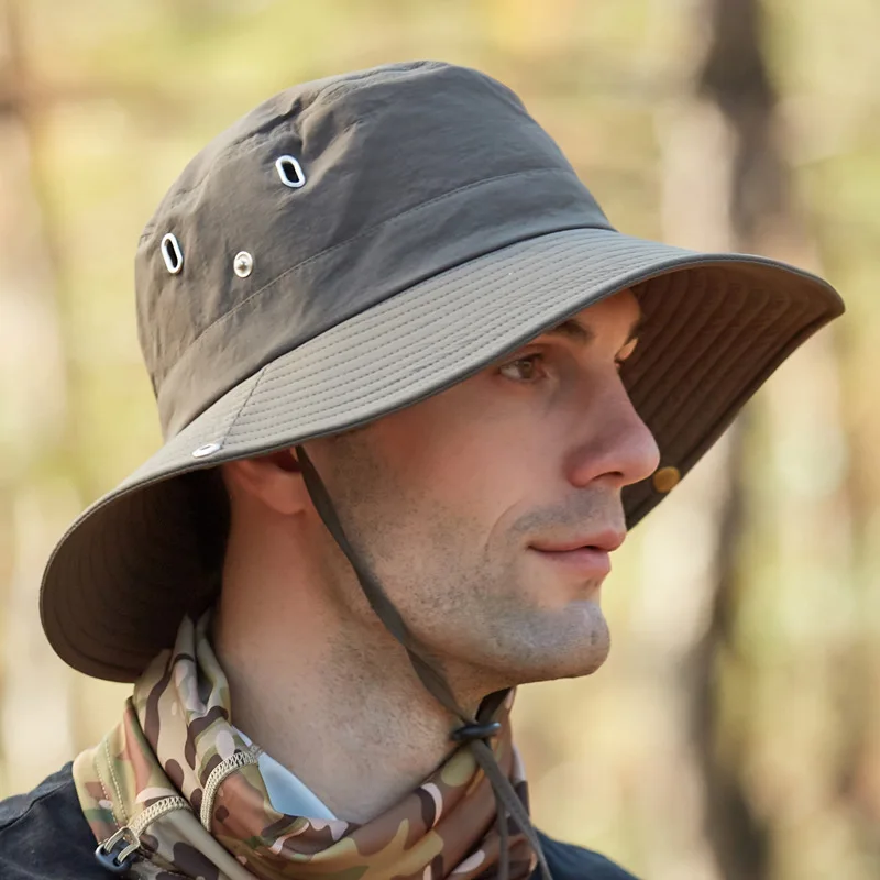 Summer Men Breathable Sun Hat Outdoor Fishing UV Protection Large Brim Bucket Hats Hiking Mountain Camping Solid Fisherman Caps
Summer Men Breathable Sun Hat Outdoor Fishing UV Protection Large Brim Bucket Hats Hiking Mountain Camping Solid Fisherman Caps