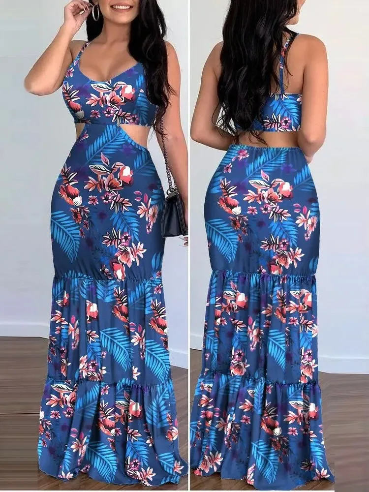 Women V-neck Sleeveless Bodycon Long Dresses 2025 Summer Fashion Floral Sexy Spaghetti Strap Back Hollow Out Slim Maxi Vestidos
Women V-neck Sleeveless Bodycon Long Dresses 2025 Summer Fashion Floral Sexy Spaghetti Strap Back Hollow Out Slim Maxi Vestidos