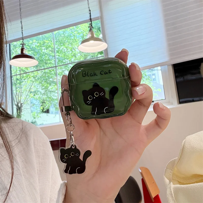Korean Cute Black Cat Silicone Earphone Case with Keychain for Airpods 4 3 2 Pro and Airpod Pro2 Gen Headset Protection
Korean Cute Black Cat Silicone Earphone Case with Keychain for Airpods 4 3 2 Pro and Airpod Pro2 Gen Headset Protection