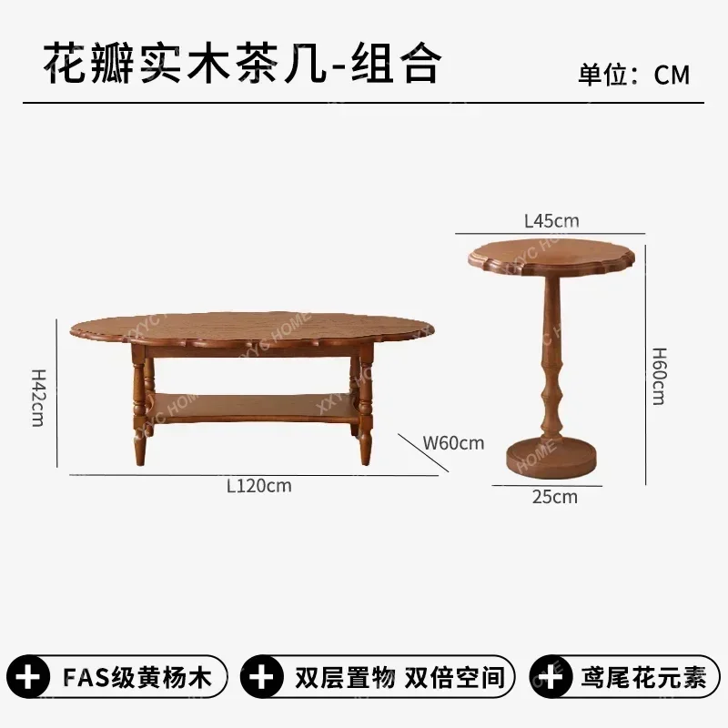 retro petal living room, small household tea table, solid wood small table, medium style, high-end and low table
retro petal living room, small household tea table, solid wood small table, medium style, high-end and low table