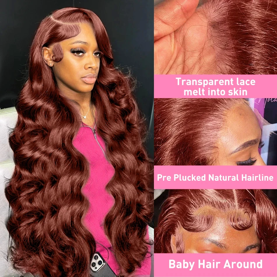Mossily Reddish Brown 13x6 Lace Frontal Wig Brazilian Colored 13x4 Body Wave Human Hair Wigs Hd Transparent Lace Front Wig
Mossily Reddish Brown 13x6 Lace Frontal Wig Brazilian Colored 13x4 Body Wave Human Hair Wigs Hd Transparent Lace Front Wig