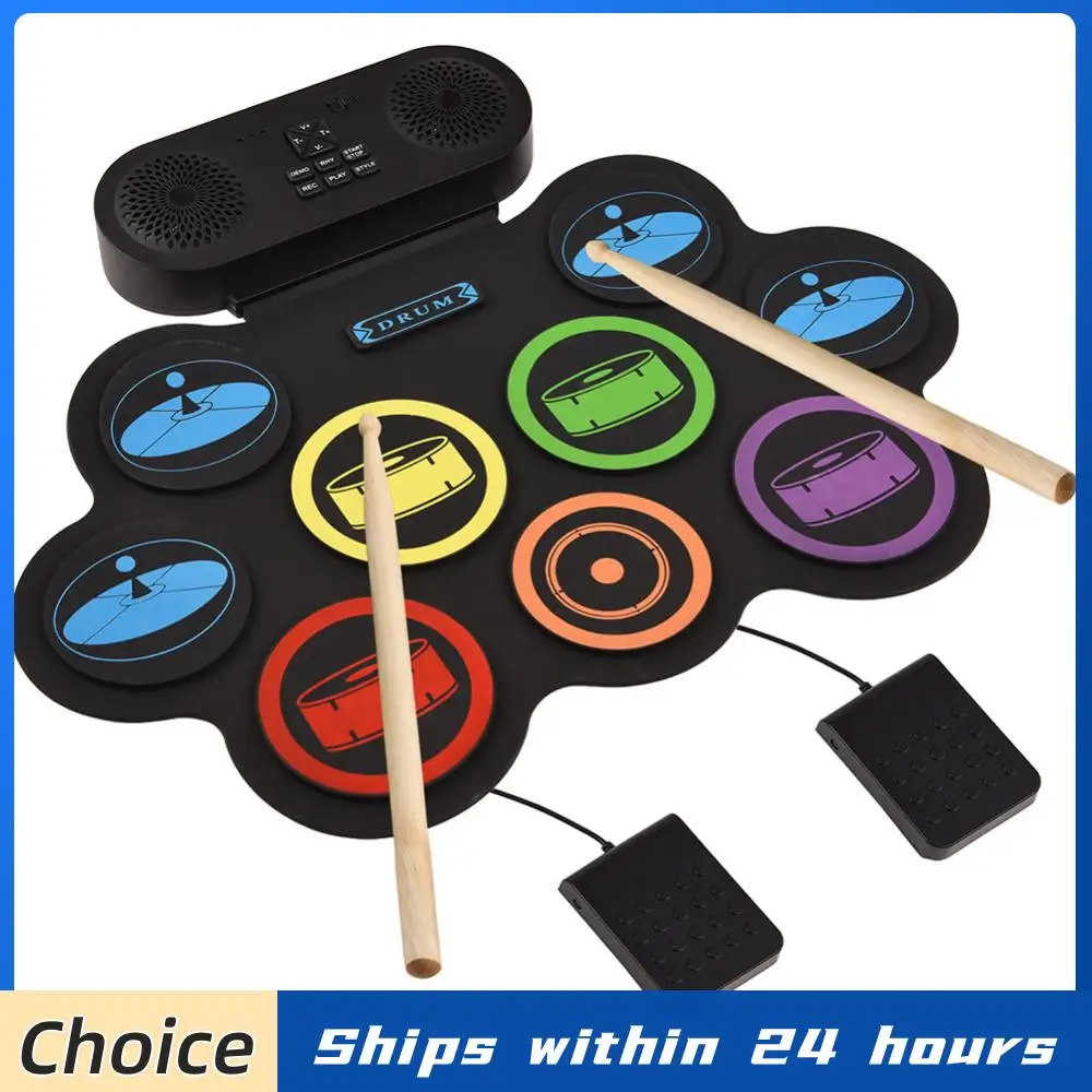9-зонный складной драм-пад с разъемом для наушников, складная ударная установка со встроенными динамиками – отличный подарок на Рождество и праздники для мальчиков и девочек
9-зонный складной драм-пад с разъемом для наушников, складная ударная установка со встроенными динамиками – отличный подарок на Рождество и праздники для мальчиков и девочек