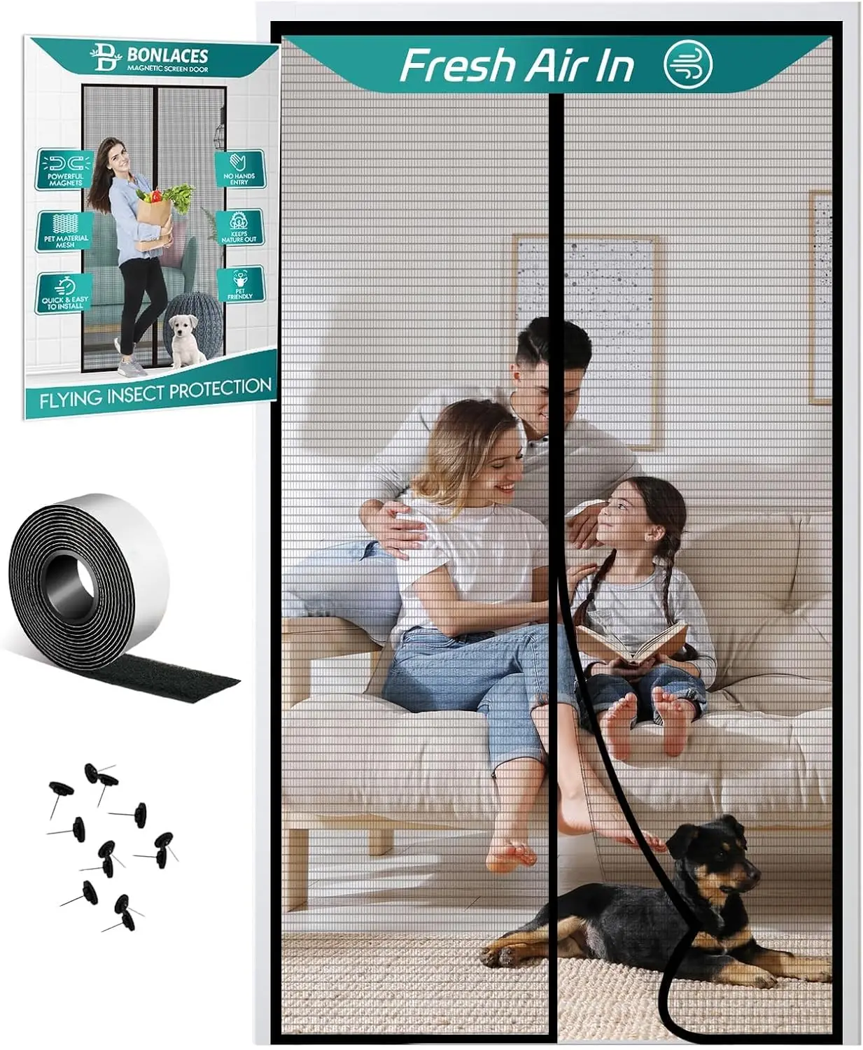 Magnetic Screen Door with Upgraded PET Material Mesh- Easy Installation, Tear-Resistant, Pet and Kid Friendly
Magnetic Screen Door with Upgraded PET Material Mesh- Easy Installation, Tear-Resistant, Pet and Kid Friendly