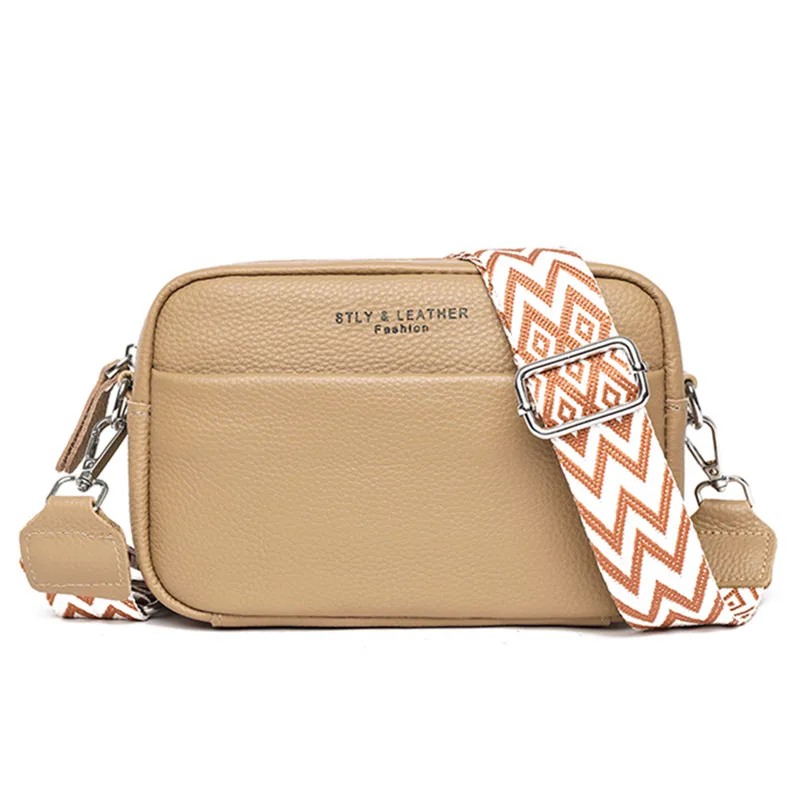 High Quality Genuine Leather Shoulder Crossbody Bag for Women 2023 Solid Color Cow Leather Sac Wide Fabric Strap Ladies Handbags
High Quality Genuine Leather Shoulder Crossbody Bag for Women 2023 Solid Color Cow Leather Sac Wide Fabric Strap Ladies Handbags