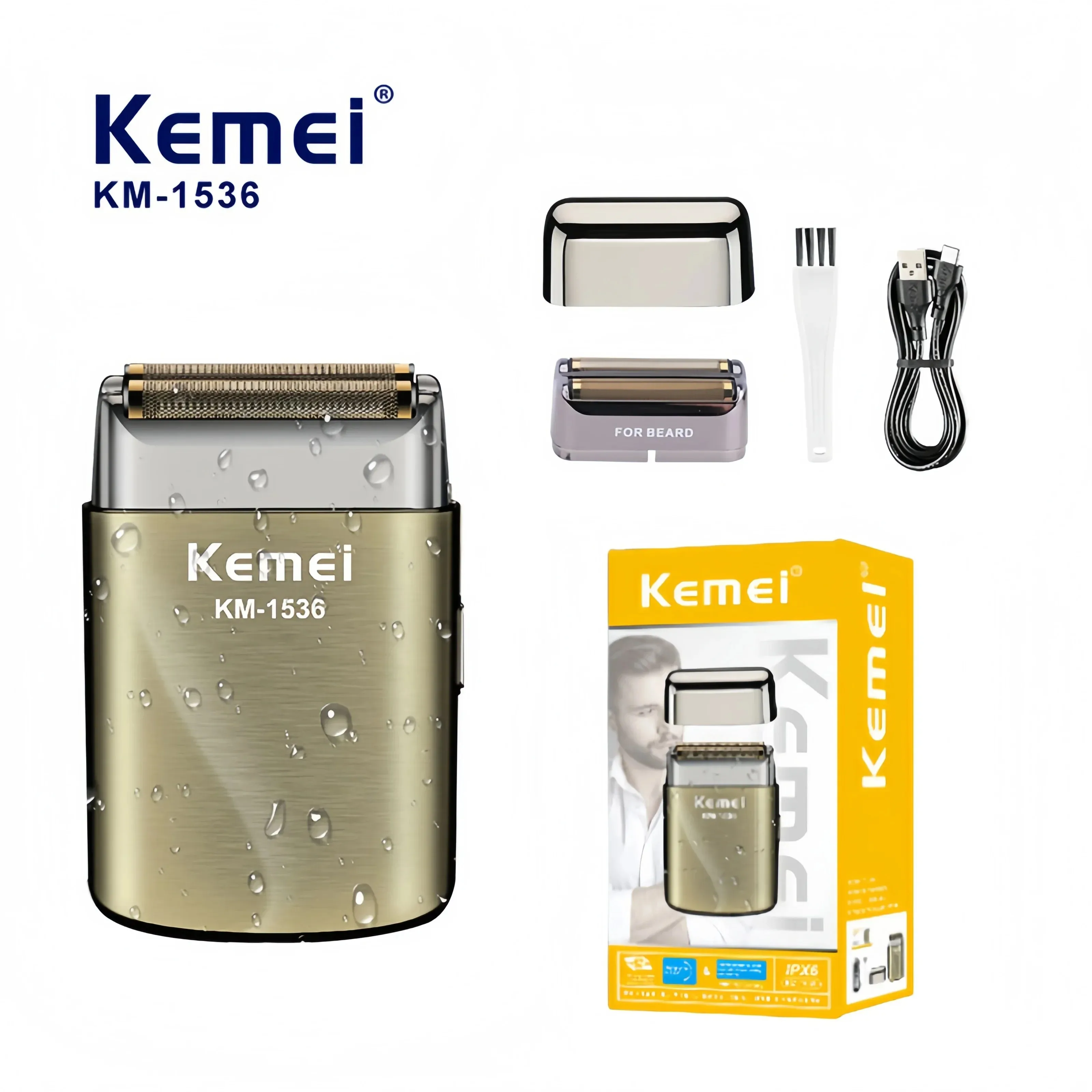Kemei KM-1536 Men's Electric Shaver - Portable USB Rechargeable Trimmer,Waterproof Travel-Friendly with Reciprocating Razor Head
Kemei KM-1536 Men's Electric Shaver - Portable USB Rechargeable Trimmer,Waterproof Travel-Friendly with Reciprocating Razor Head