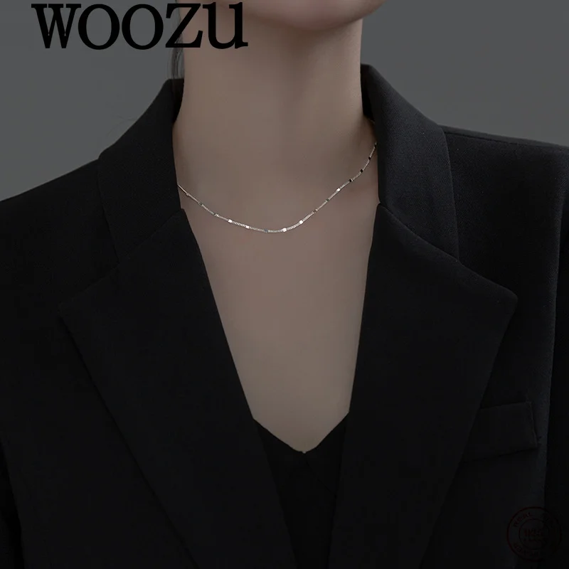 WOOZU стерлингового серебра 925 пробы, нежное, нежное, романтическое, очаровательное, с блестками, ожерелье для женщин, вечерние, банкетные, простые ювелирные аксессуары
WOOZU стерлингового серебра 925 пробы, нежное, нежное, романтическое, очаровательное, с блестками, ожерелье для женщин, вечерние, банкетные, простые ювелирные аксессуары