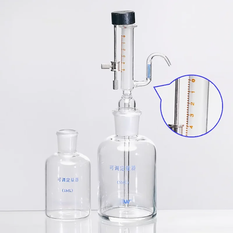 Micro-adjustable liquid adder 1/5ml glass quantizer Laboratory full glass pipetting bottle
Micro-adjustable liquid adder 1/5ml glass quantizer Laboratory full glass pipetting bottle