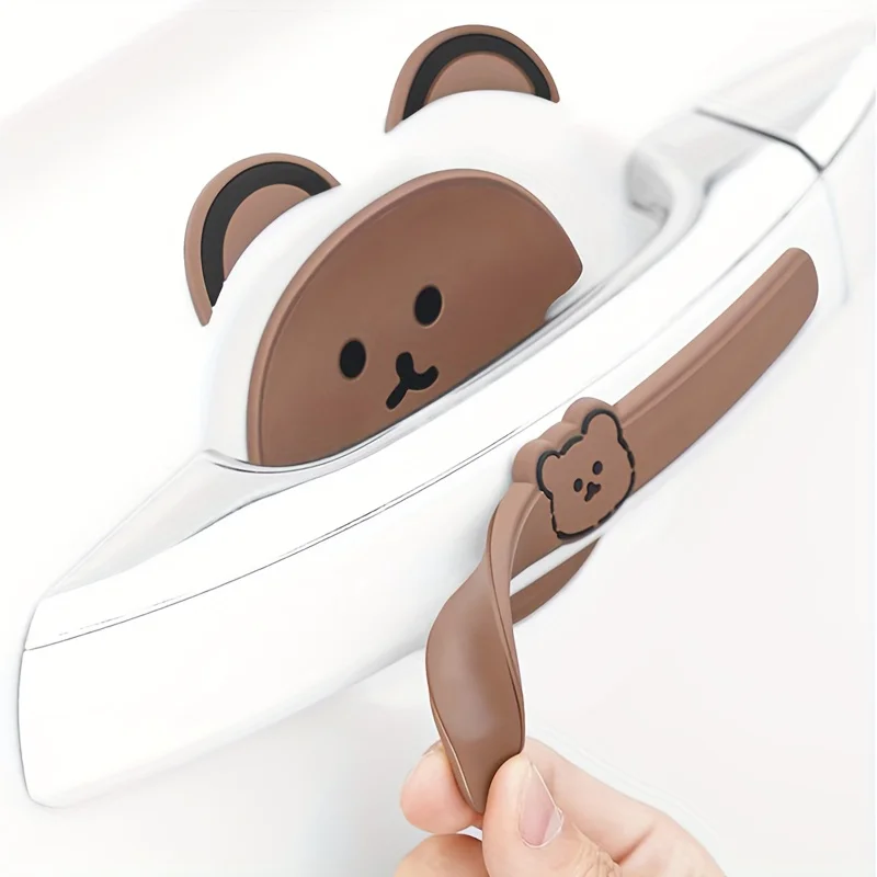 8pcs Cute Bear Silicone Car Door Handle Protector - Anti-Scratch & Collision Film, Brown Accents, Fits Various Models
8pcs Cute Bear Silicone Car Door Handle Protector - Anti-Scratch & Collision Film, Brown Accents, Fits Various Models