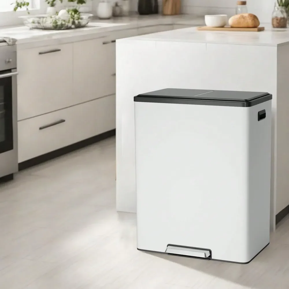 Trash Can, 2 X 8 Gallon 2 X 30 L Garbage Can For Kitchen, 2 Compartments, Stainless Steel Garbage Can With Lid
Trash Can, 2 X 8 Gallon 2 X 30 L Garbage Can For Kitchen, 2 Compartments, Stainless Steel Garbage Can With Lid