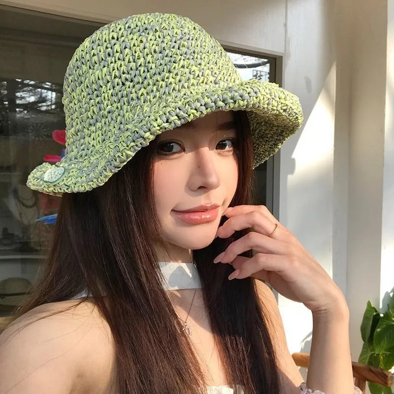 Japanese Spring and Summer Mixed Color Woven Straw Hat Women's Vacation Leisure Sunshade Breathable Short Brim Foldable Sun Cap
Japanese Spring and Summer Mixed Color Woven Straw Hat Women's Vacation Leisure Sunshade Breathable Short Brim Foldable Sun Cap