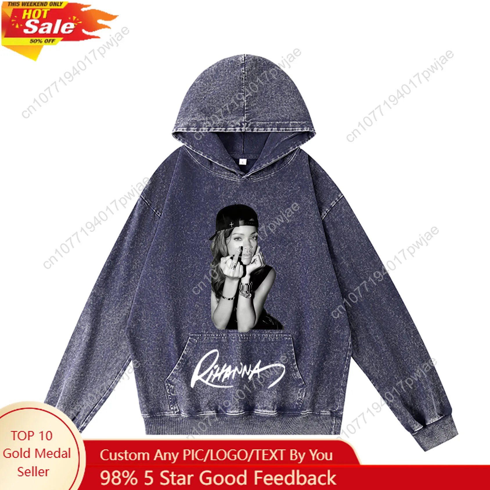 Rihanna Hip-hop rapper Hoodie Hooded Sweatshirt Men Woman Vintage Pullover Sweatshirt With Pocket Oversized Customized Top
Rihanna Hip-hop rapper Hoodie Hooded Sweatshirt Men Woman Vintage Pullover Sweatshirt With Pocket Oversized Customized Top