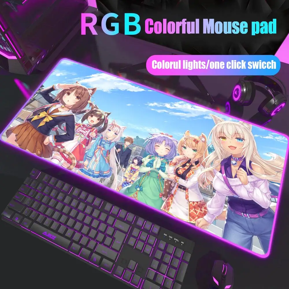 Chocola Nekopara коврик для мыши геймер RGB настольный коврик подсветка светодиодный коврик для мыши установка игровые аксессуары настольный коврик большой коврик для мыши с подсветкой 
Chocola Nekopara коврик для мыши геймер RGB настольный коврик подсветка светодиодный коврик для мыши установка игровые аксессуары настольный коврик большой коврик для мыши с подсветкой