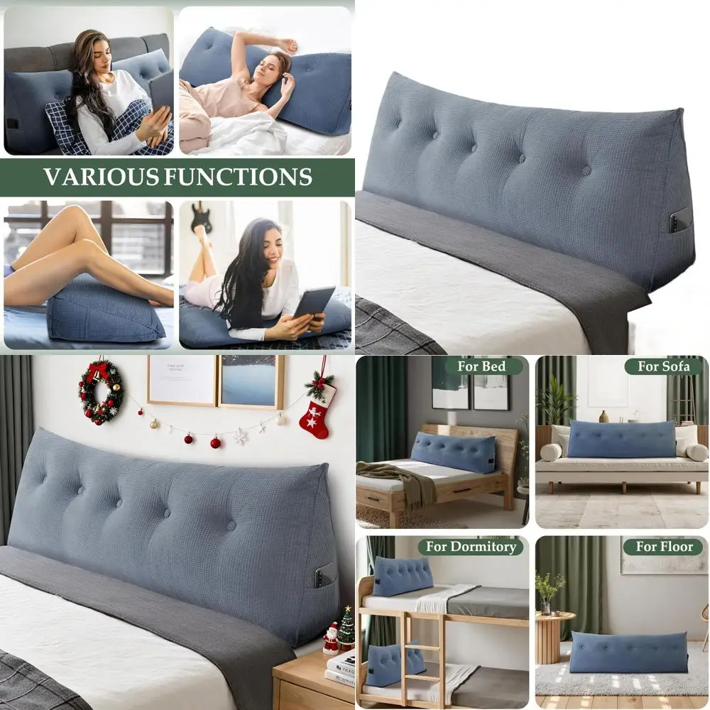 Мягкая подушка изголовья размера «queen-size» со съемным чехлом, настенная подставка для поддержки чтения, синяя
Мягкая подушка изголовья размера «queen-size» со съемным чехлом, настенная подставка для поддержки чтения, синяя