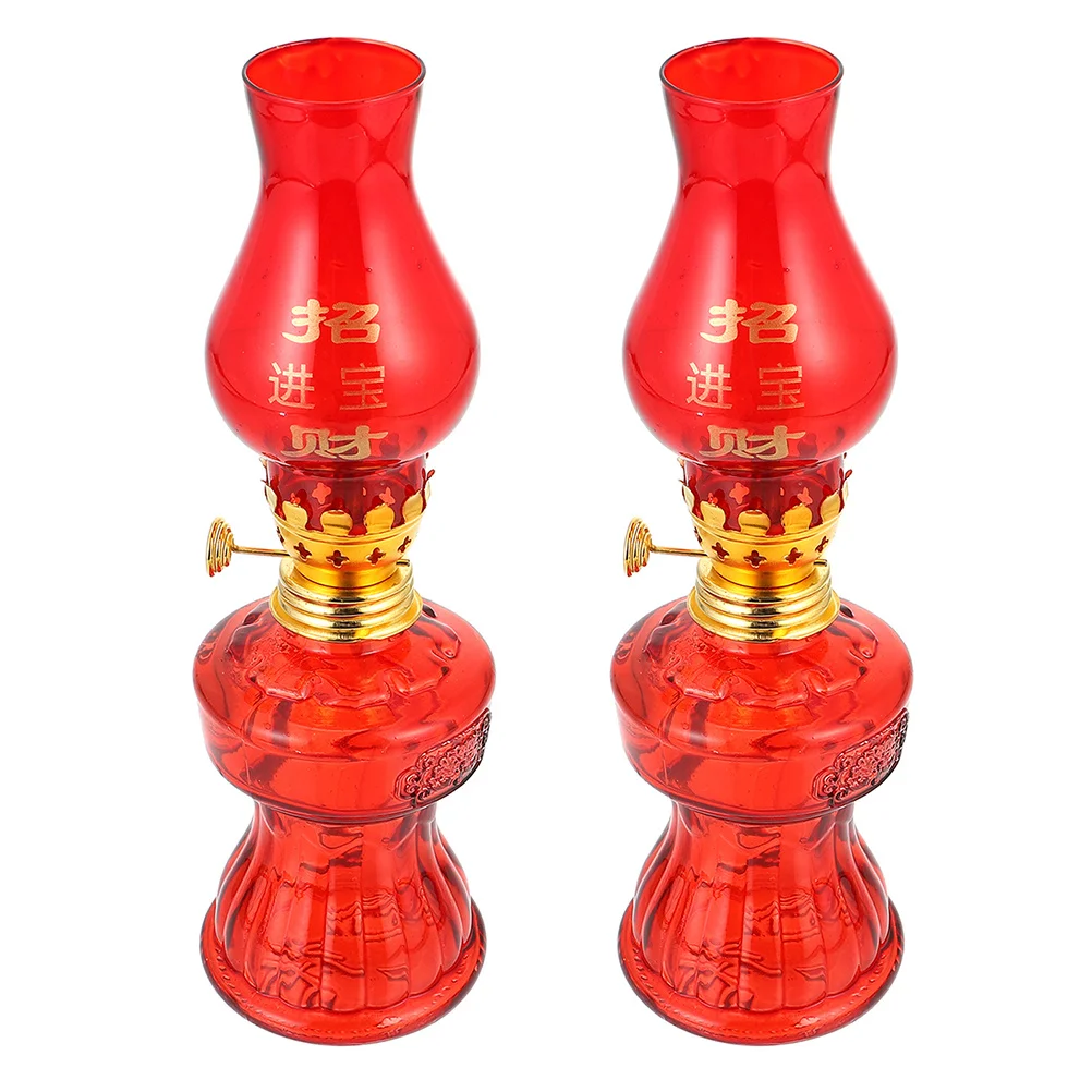 2Pcs Chinese-Style Lamp Glass Red Oil Lights Desktop Oil Lamps for Home Wedding Decoration Retro Light
2Pcs Chinese-Style Lamp Glass Red Oil Lights Desktop Oil Lamps for Home Wedding Decoration Retro Light