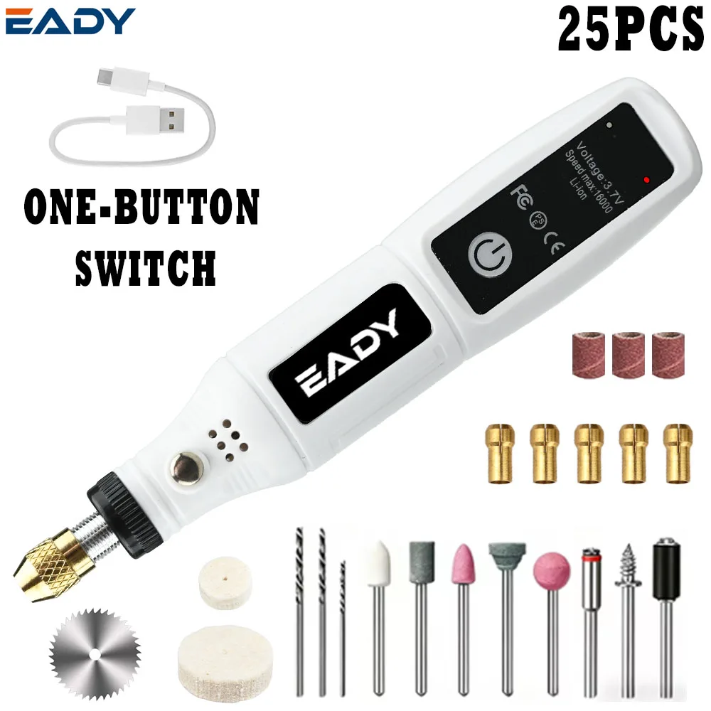 EADY Cordless Electric Rotary Tool, USB Rechargeable, for Metal Carving, Jewelry Making, Acrylic Sanding, Wood Engraving, Home
EADY Cordless Electric Rotary Tool, USB Rechargeable, for Metal Carving, Jewelry Making, Acrylic Sanding, Wood Engraving, Home
