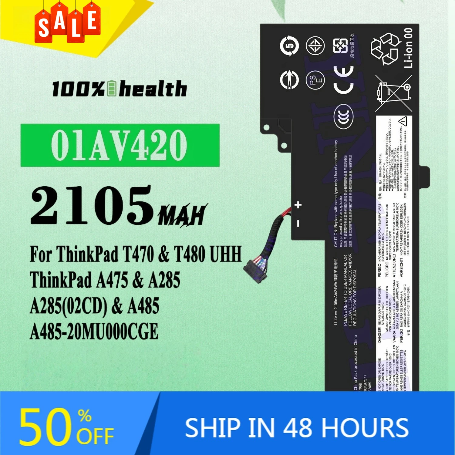 01AV419 01AV421 01AV489 01AV421 01AV489 Laptop Battery for Lenovo T580 P51S SB10K97576 97577 Lithium Rechargeable Battery
01AV419 01AV421 01AV489 01AV421 01AV489 Laptop Battery for Lenovo T580 P51S SB10K97576 97577 Lithium Rechargeable Battery