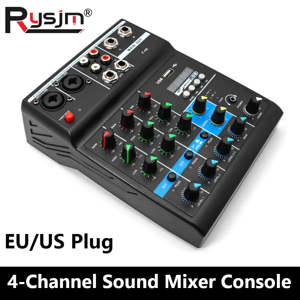 New Professional 4-Channel Sound Mixer Console Mini Audio Mixer Sound Card Computer Input 48v Power USB Computer Record NA4
New Professional 4-Channel Sound Mixer Console Mini Audio Mixer Sound Card Computer Input 48v Power USB Computer Record NA4