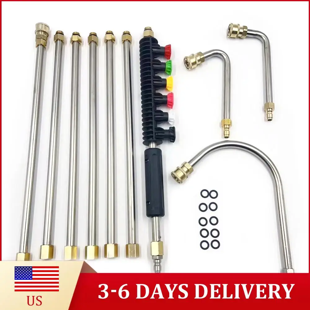 Набор из 10 насадок для мойки высокого давления: удлинитель для пистолета-распылителя, быстроразъемное соединение 1/4 дюйма
Набор из 10 насадок для мойки высокого давления: удлинитель для пистолета-распылителя, быстроразъемное соединение 1/4 дюйма