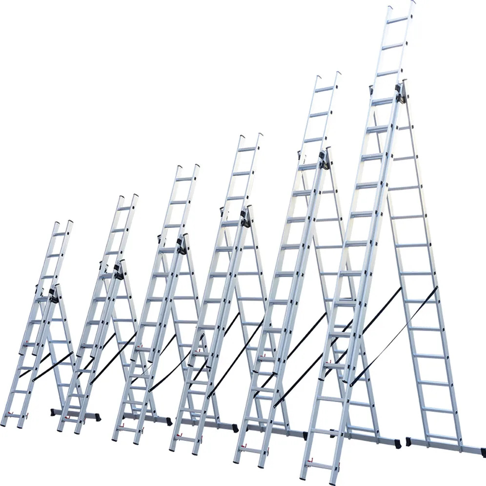 Multi Purpose Triple Aluminum Extension Ladder 9.45m 3 Section 11 Step Ladder
Multi Purpose Triple Aluminum Extension Ladder 9.45m 3 Section 11 Step Ladder