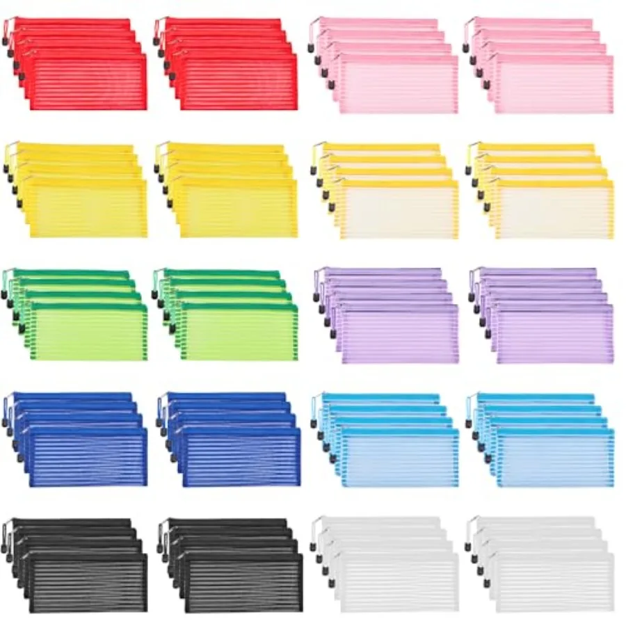 80 Pack Mesh Zipper Pouch Pouch Bulk in 10 Colors Multipurpose Storage Bags for Organizing Makeup Essentials Travel Accessories
80 Pack Mesh Zipper Pouch Pouch Bulk in 10 Colors Multipurpose Storage Bags for Organizing Makeup Essentials Travel Accessories