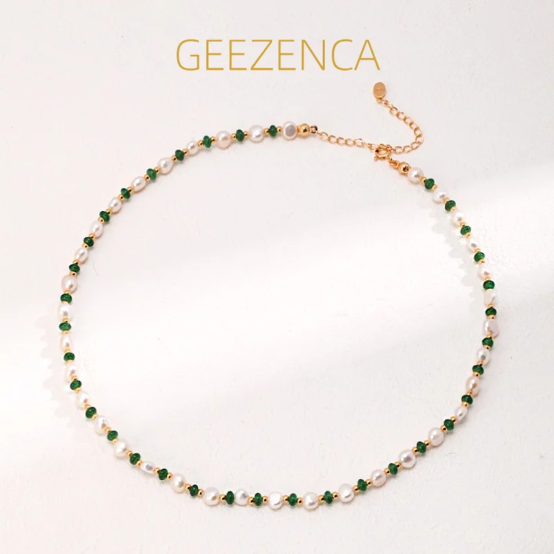 GEEZENCA 925 Silver Pearl Green Stone Spaced Beads Strand Chokers Necklace For Women Chic Luxury Multi Layer Necklaces 2024 New
GEEZENCA 925 Silver Pearl Green Stone Spaced Beads Strand Chokers Necklace For Women Chic Luxury Multi Layer Necklaces 2024 New