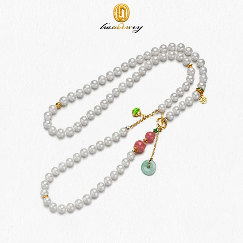 Natural Freshwater Pearl Necklace, Female Round Bead, Pure Silver, High-End Feeling, Ruyi Small Pendant, Sweater Chain, DIY
Natural Freshwater Pearl Necklace, Female Round Bead, Pure Silver, High-End Feeling, Ruyi Small Pendant, Sweater Chain, DIY