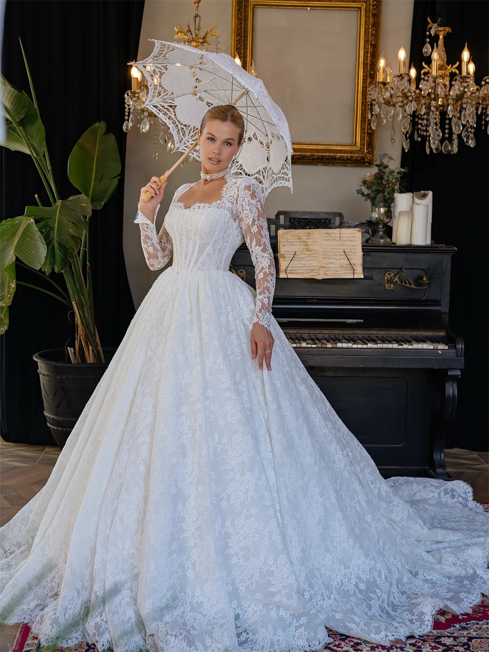 Customized Elegant White Lace Wedding Dress Formal Sweetheart Long Sleeves Bridal Gowns Dreamy A-Line Court Train Robe de mariée
Customized Elegant White Lace Wedding Dress Formal Sweetheart Long Sleeves Bridal Gowns Dreamy A-Line Court Train Robe de mariée