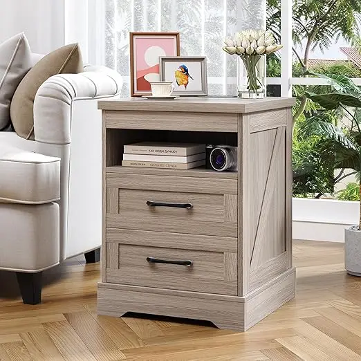18'' Nightstand with LED Lights | Built-in Power Outlets & USB Ports, armhouse Bede Table with 2 Ders and Open Storage Shel, End
18'' Nightstand with LED Lights | Built-in Power Outlets & USB Ports, armhouse Bede Table with 2 Ders and Open Storage Shel, End