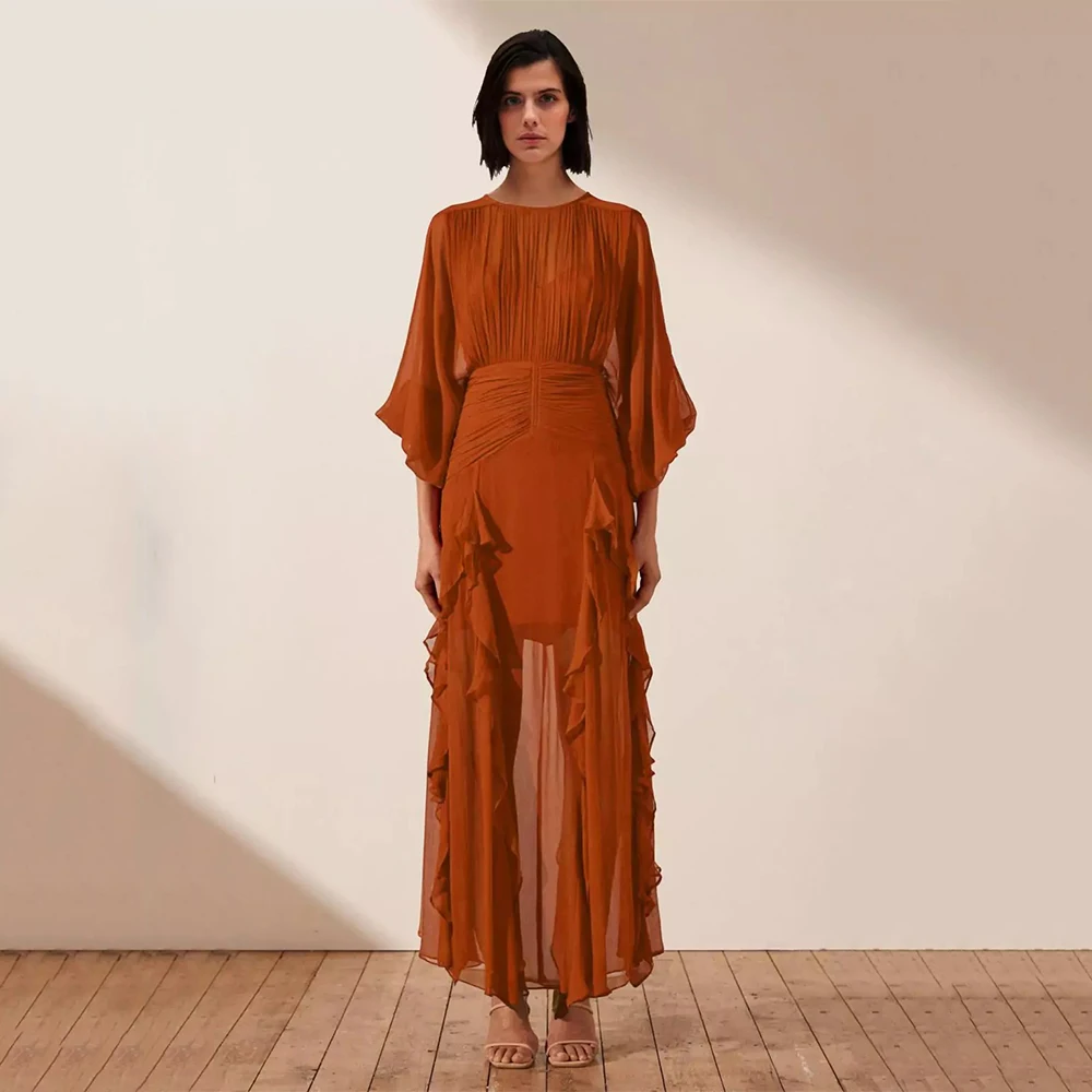 Повседневные шифоновые плиссированные длинные платья трапециевидной формы с круглым вырезом по индивидуальному заказу, платья для особых случаев на заказ, изысканные подходящие размеры в наличии
Повседневные шифоновые плиссированные длинные платья трапециевидной формы с круглым вырезом по индивидуальному заказу, платья для особых случаев на заказ, изысканные подходящие размеры в наличии