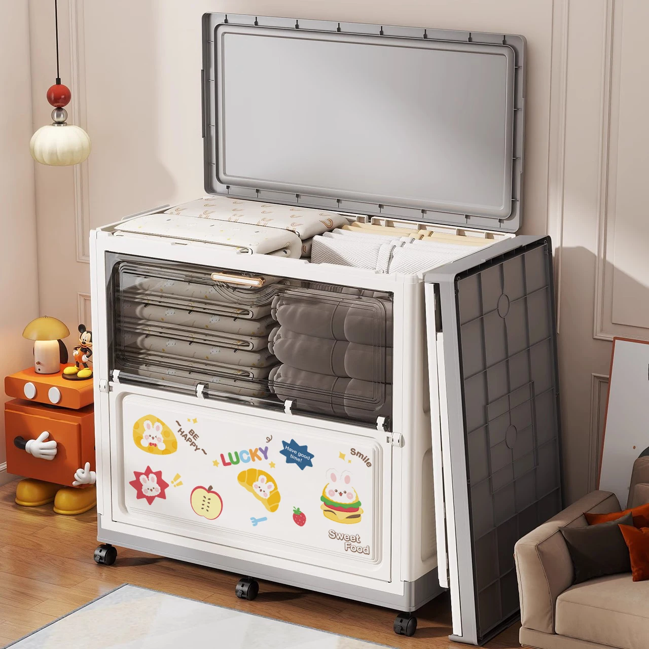 Cartoon Large Capacity Storage Box Foldable with Wheels Mobile Toy Organizer for Home Use Clothes Toys Bedding
Cartoon Large Capacity Storage Box Foldable with Wheels Mobile Toy Organizer for Home Use Clothes Toys Bedding