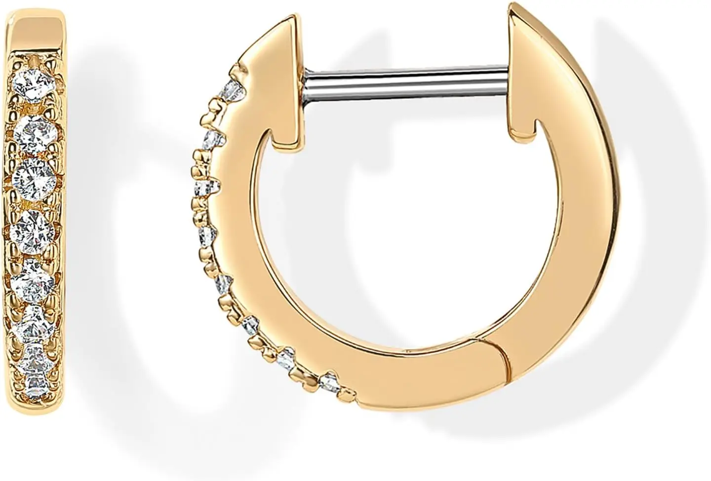 Gold Plated Zirconia Huggie Earrings for Women
Gold Plated Zirconia Huggie Earrings for Women