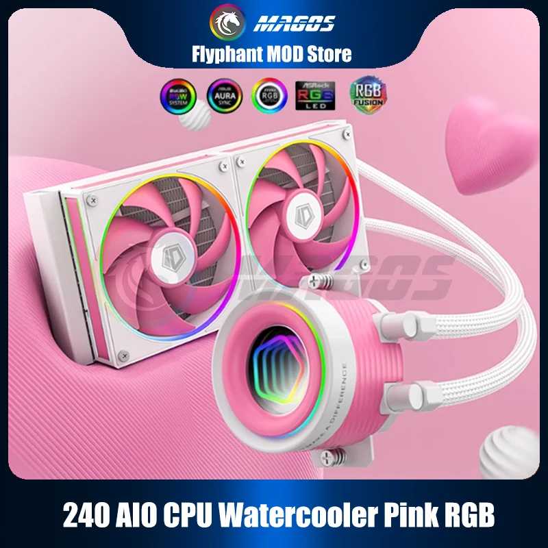 240 AIO CPU Watercooler Pink RGB For 1700 Intel LGA20XX 1200 115X AMD AM4 AM5 240mm Radiator PC Cooling 5V ARGB AURA SYNC
240 AIO CPU Watercooler Pink RGB For 1700 Intel LGA20XX 1200 115X AMD AM4 AM5 240mm Radiator PC Cooling 5V ARGB AURA SYNC