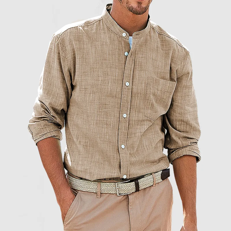 Men's New Solid Color Standing Collar Long Sleeved Shirt Slim Fit Korean Version Business Casual Cool Top MB12
Men's New Solid Color Standing Collar Long Sleeved Shirt Slim Fit Korean Version Business Casual Cool Top MB12