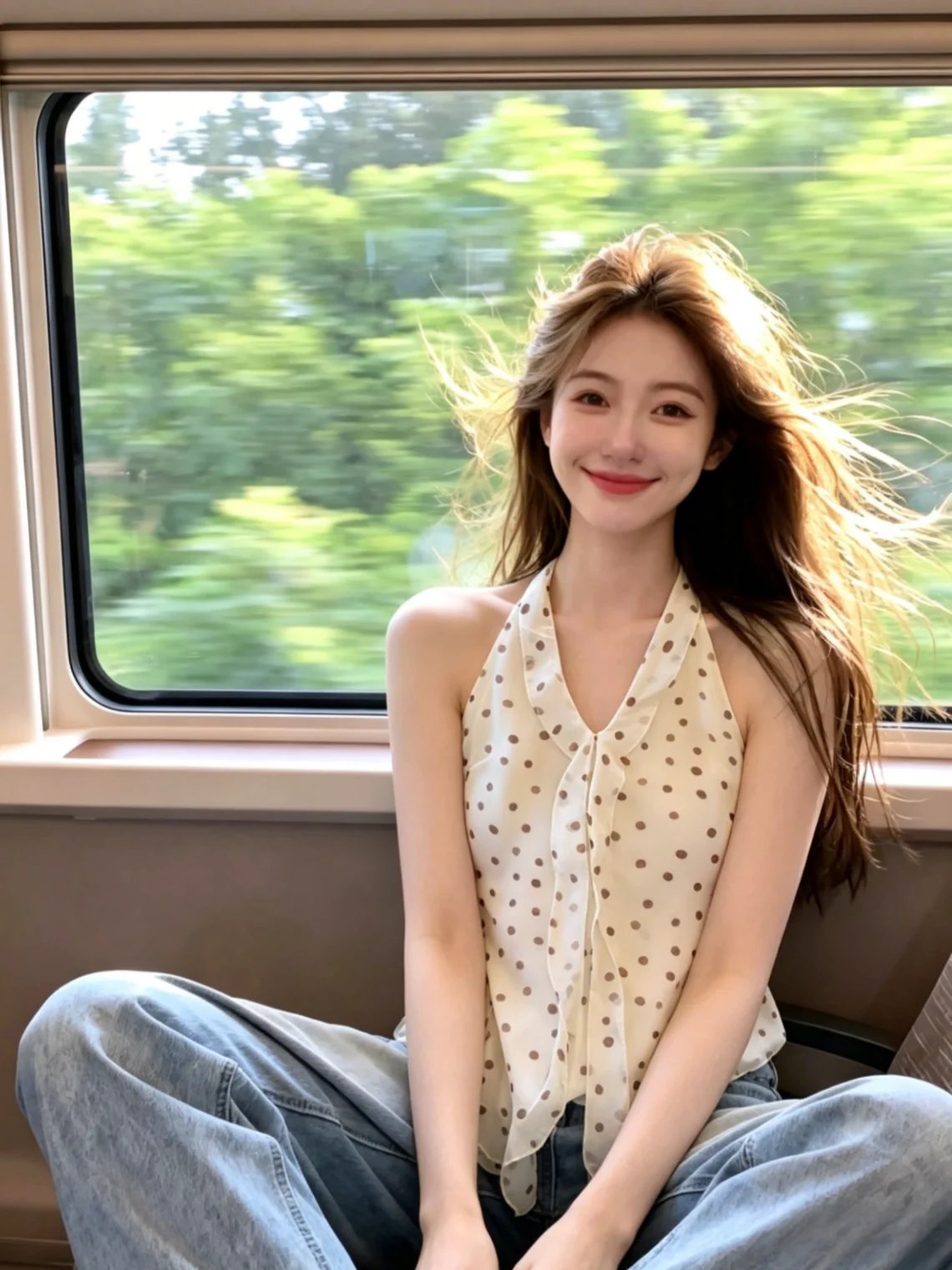 Summer New Polka Dot Ruffle V-Neck Hanging Neck Silk Chiffon Top Women's Sleeveless Self-Preserving Style Commute Korean Version
Summer New Polka Dot Ruffle V-Neck Hanging Neck Silk Chiffon Top Women's Sleeveless Self-Preserving Style Commute Korean Version