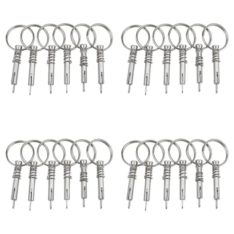4pack X((6Pcs Quick Release Pin Boat Bimini Top Pins 1/4 Inch Diameter with Drop Cam & Spring with Pull Ring)